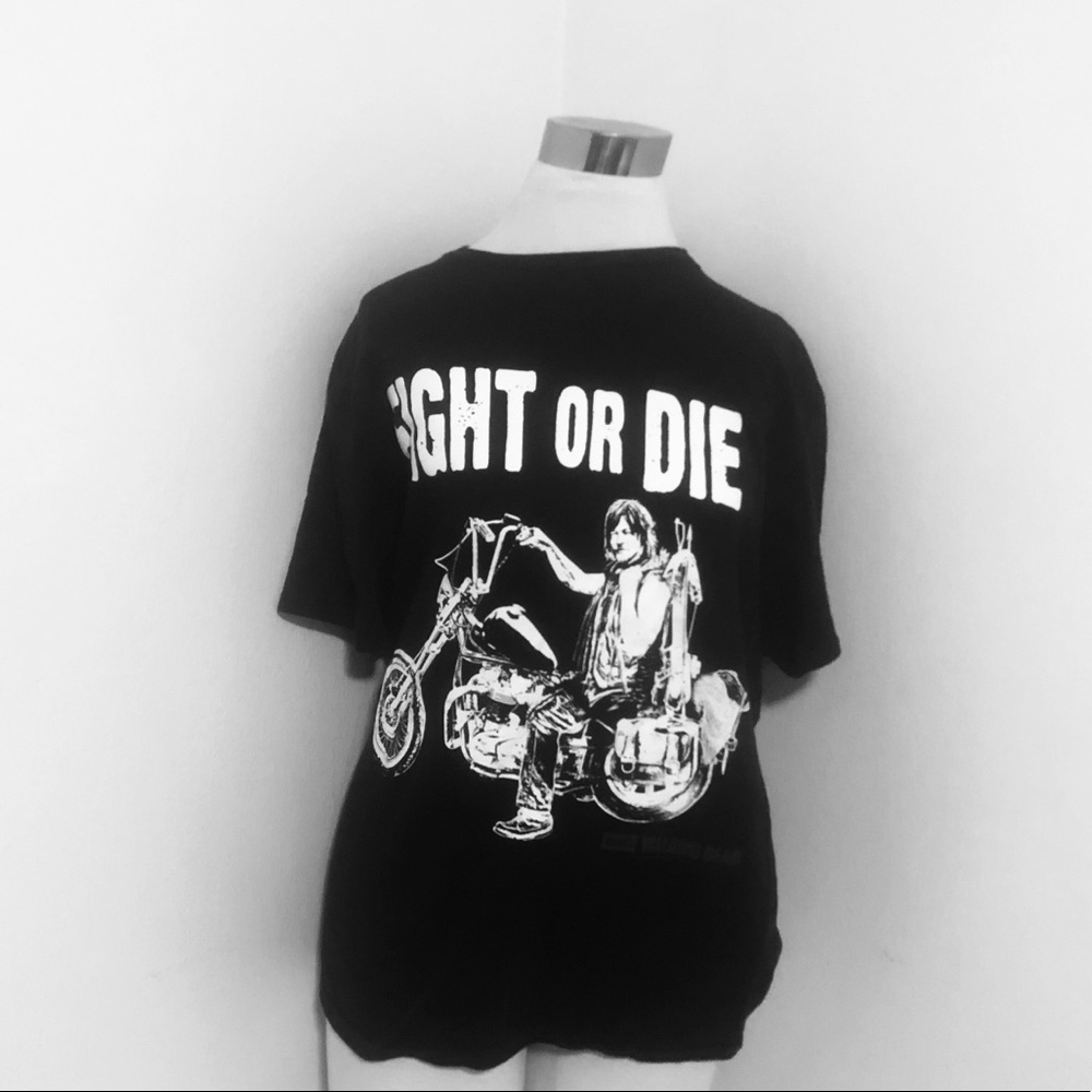 Walking Dead Black Darryl Fight or Die T-Shirt